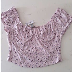 NWT Milkmaid XL pink coquette Croptop ditsy floral cottagecore peasant core